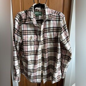 American Eagle Outfitters Plaid Shirt - Black, White, Pink
